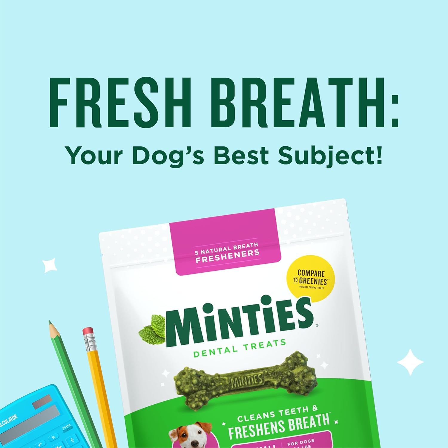 Dental Chews for Dogs, 40 Count, Vet-Recommended Mint-Flavored Treats for Tiny/Small Dogs 5-24 Lbs, Dental Bones Clean Teeth, Fight Bad Breath, and Removes Plaque and Tartar